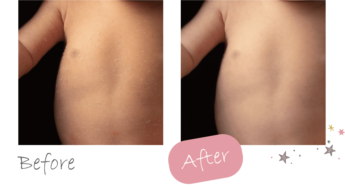 赤ちゃんの写真のレタッチ前とレタッチ後